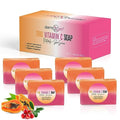 Organic Kojic acid & Vitamin C Soap Bar | Arbutin, Glutathione | Advanced Glowing formula, Replenish, & Radiant Skin | Pure Natural Pigmentation For Face & Body Cleanser - 5 OZ Each| (6)