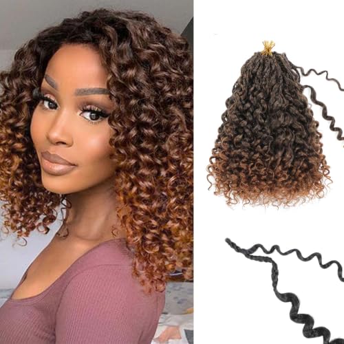 Pre Looped GoGo Curl Crochet Hair 12 Inch - 9 Packs Blonde & Black