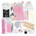 Acrylic Fake Nails Kit with File & Buffer - Press On Nail Set with 240 Tips & Tools - Variation of Press On Nail Kit With File Buffer