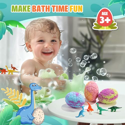 Dinosaur Dinosaur Bath Bombs for Kids with Surprise Toys - Organic & Colorful