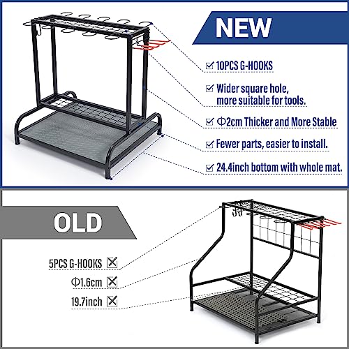 Yard Tool Storage Rack - Heavy-Duty Steel Organizer for 55+ Garden & Lawn Tools - Outdoor Shed & Garage Storage - Black - Variation of THIS listing