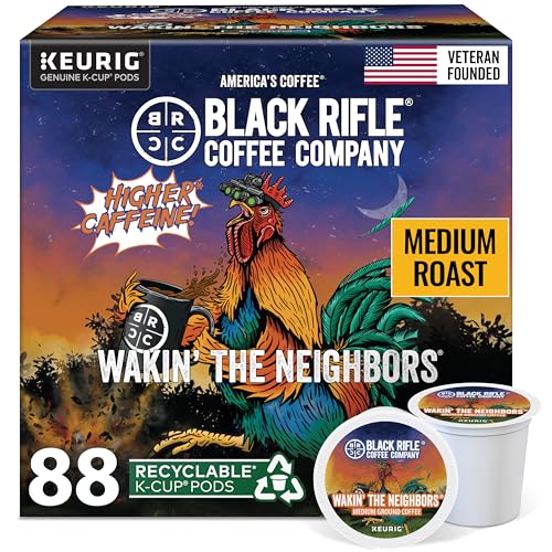 Wakin’ the Neighbors High-Caffeine Coffee Pods - 88 Count, Arabica & Robusta Blend, Single Serve K-Cup Compatible, Variation of THIS listing