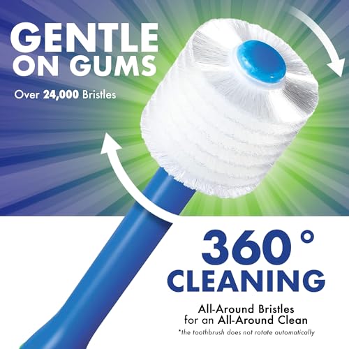 Brilliant Baby Toothbrush 3-Pack for Ages 4 Months to 2 Years, Blue - Soft Micro Bristles & Round Head