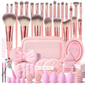 HGHDBT 65Pcs Pink Makeup Brushes Set Professional Makeup Kit Multi-functional Makeup Tool Set with Case Facial Makeup Accessories, Foundation Makeup Brush Kit Eye and Face Make up Brushes & Tools