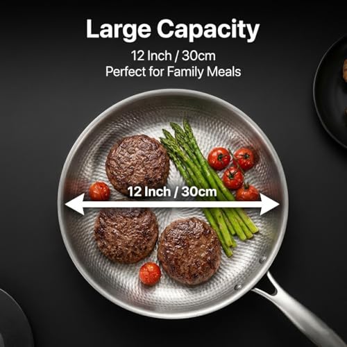Pexucalm 11.8-Inch Titanium Non-Stick Frying Pan with Lid - Single