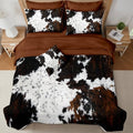 Brown Cowhide Comforter Set Queen - 8 Pieces Western Farmhouse Bedding