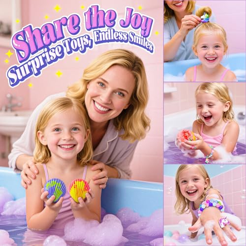 Shell Bath Bombs Set with Mermaid & Unicorn Surprise Toys for Kids