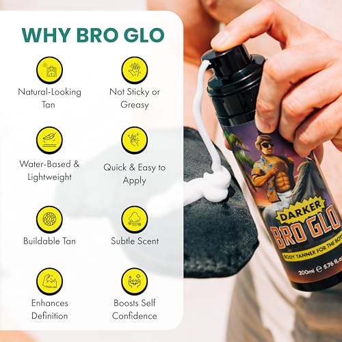 Men's Self Tanning Foam - Quick, Light Water-Based Sunless Tan for Face & Body