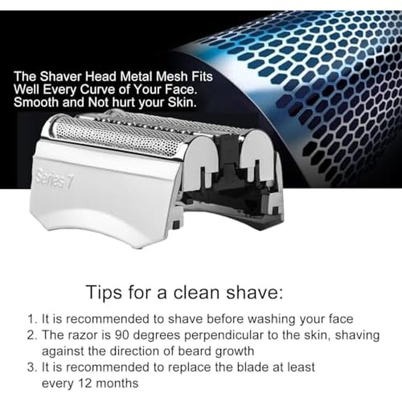 70S Series 7 Replacement Head Compatible with Braun Series 7 Replacement Head,70s Blades for Braun S7 Wet and Dry Replacement Blades for Electric Foil Shaver 720,750CC, 760CC,790CC,9565
