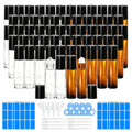 60 Pack Reusable Essential Oil Roller Bottles 10ml - Amber & Clear Variation