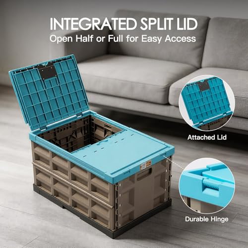 Heavy Duty Collapsible Storage Bins - 45L Blue Pack of 2