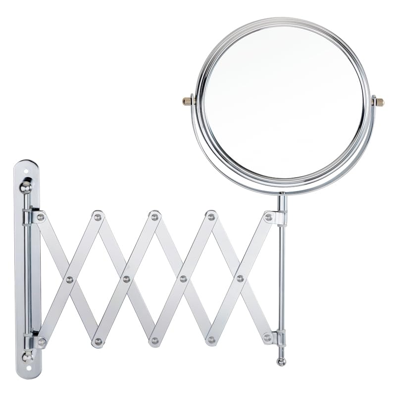 Welllink 8-Inch Extendable Wall Mirror with 10X Magnification - Chrome, Variation 10X