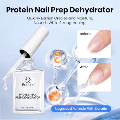 Beetles Gel Polish Nail Prep Dehydrator & Primer Set O-Clear-6 - Hema-Free, Nourishing Base & Top Coat for Long-Lasting Nails