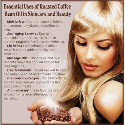 Natural Born Oils Roasted Coffee Bean Oil, 16oz, Organic, Cold-Pressed, Nutrient-Dense, Intense Skin Hydration, Hair Strengthener