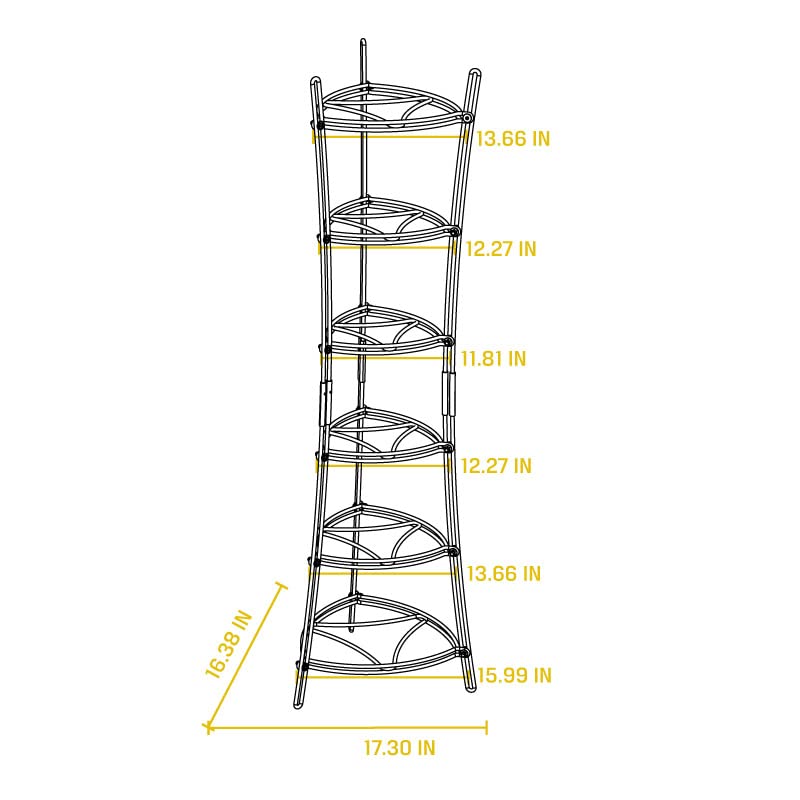 Lodge Freestanding 6-Tier Cookware Storage Tower - Matte Black Kitchen Organizer