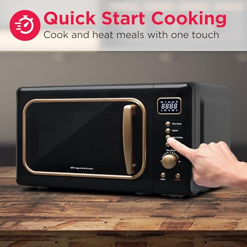 Retro Black 0.7 Cu. Ft. 700W Countertop Microwave Oven with Auto Cook