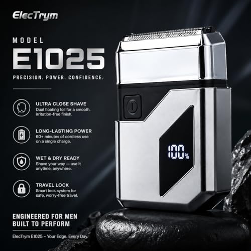 Men's Wet Dry Rechargeable Electric Shaver with Triple Foil Head