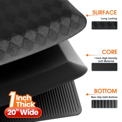 1-Inch Thick Water-Resistant Kitchen Mat - Non-Slip Support for Floor, Black, 48 x 20 Inches (Variation of THIS listing)