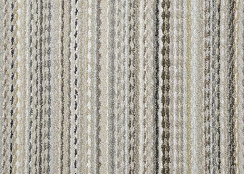 Carnival Stripe Non-Slip Recycled Area Rug 7x12 Feet - Earth Tones, Modern