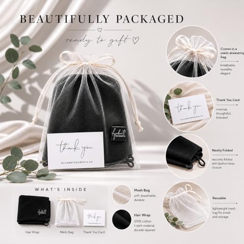 Elizabeth Roberts White Cotton Hair Towel Wrap Turban for All Hair Types