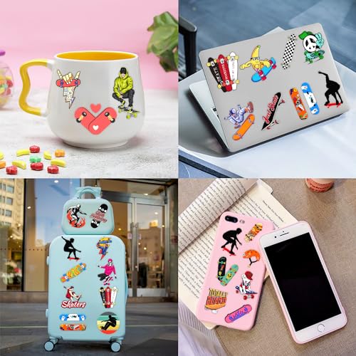 Skateboard Temporary Tattoos - Skateboarding 85 PCS Sports Themed Stickers for Kids Birthday Party Supplies, Decorations, Favors, and Prizes - Cute Gifts for Boys and Girls