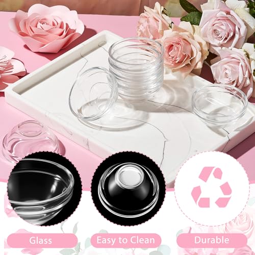 Teenyyou 20 Pcs Clear Glass Facial Bowls 2.95 x 1.38 Inch for DIY Masks & Skincare
