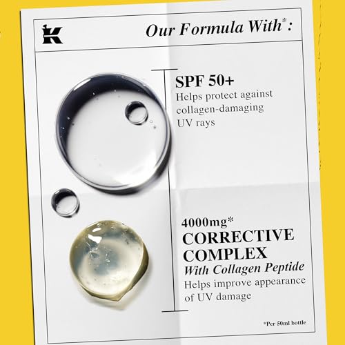SPF 50 Collagen Peptide Facial Sunscreen Serum - 3.4 Fl Oz - Lightweight & Hydrating