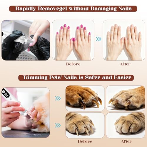 Rechargeable Cordless Electric Nail Drill Kit with LED Display for Gel & Thick Nails