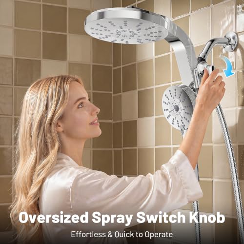Rain Shower Head with Handheld Spray Combo - Chrome 2026 Magnetic Shower Head