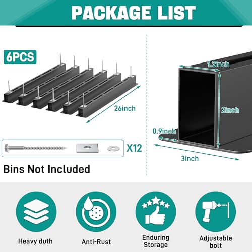 EVERHANGER Heavy Duty Ceiling Garage Storage Rack for 5 Bins - Steel Overhead Organizer