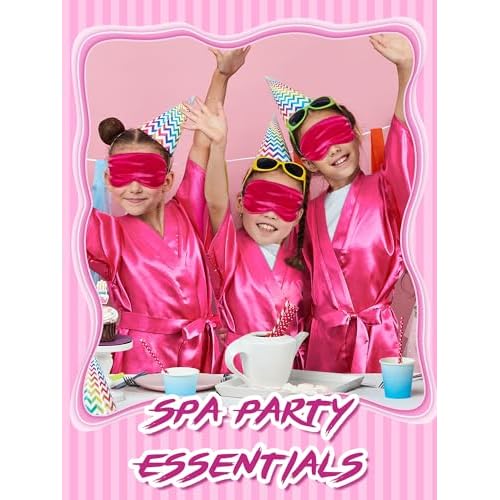 Sintuff 24 Pcs Sleepover Party Supplies for Girls 6 Spa Robes for Girls Slumber Party 6 Tote Bags 6 Headbands 6 Spa Masks