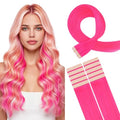 Hotbanana Pink Hair Extensions Tape in Hair 18 Inch 10pcs - C Hot Pink