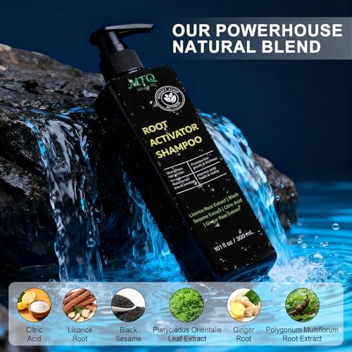 Root Activator Shampoo for Men & Women - Hair Growth & Thinning Solution with Herbal Extracts - 10.1 Fl Oz / 300ml