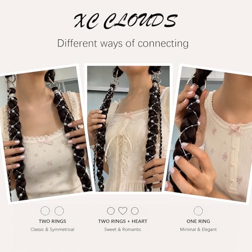 Highlight Brown Boho Braiding Hair Ponytail Extension with Star Beads - One Set
