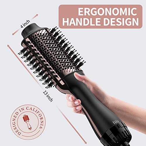 Umeely Rose Gold 4-in-1 Hair Dryer Brush & Styler - Ionic Ceramic Hot Air Styler