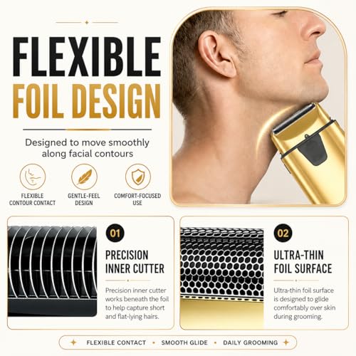Gold Replacement Foil Blade Set for BaBylissPRO UV Metal Single Shaver - 2 Pack