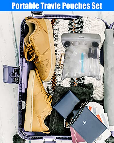 SEQUHITKU 51 Pack Travel Toiletry Pouches Set - Refillable, Leak-Proof, TSA Approved (A-17pcs Pack of 3)