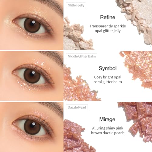 Unleashia Glitterpedia Eye Shadow Palette No.1 All of Glitter - Versatile Shimmer & Glitter Eyeshadows