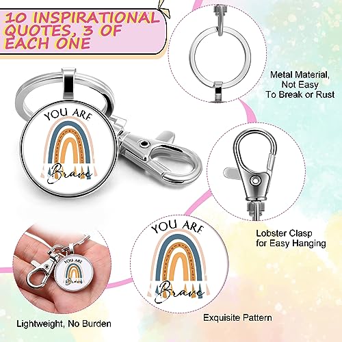 Sieral 60 Pcs Employee Appreciation Bulk Gifts for Women Rainbow Makeup Bags Inspirational Keychains Canvas Cosmetic Bags Thank You Gifts for Secretary Nurse Teacher Volunteers Social Workers