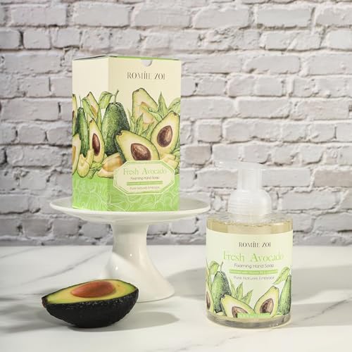 ROMIIE ZOI Foaming Hand Soap with Gift Box- Avocado- Biodegradable Formula Moisture & Revitalize - 500ml/ 16.8oz