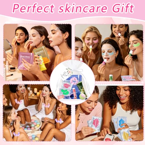120 Pcs Spa Party Supplies Set for Women - Face Masks, Lip Balms, Gifts