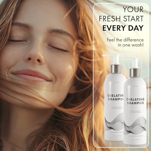 Chelating Clarifying Shampoo for Oily Hair & Scalp - Deep Detox, Buildup Removal, No Silicones Parabens - 12 Fl Oz