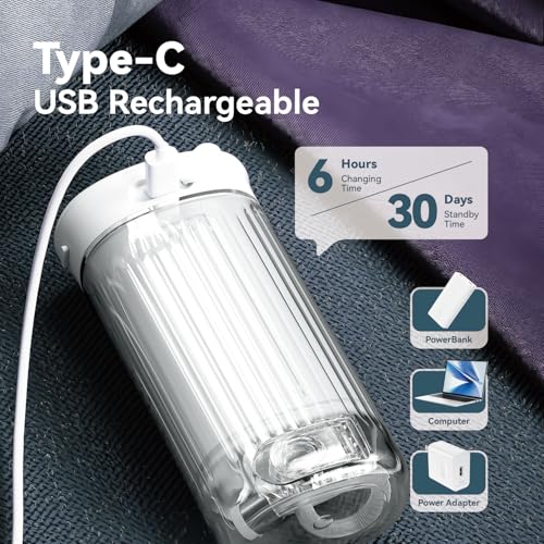 JTF Portable Water Flosser for Travel - White, Compact Mini Design, 4 Cleaning Modes