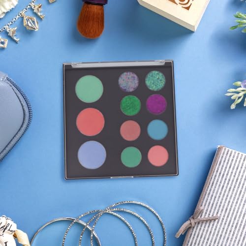 Magnetic Refillable Makeup Palette 3 Pack with Frosted Clear Top & Metal Stickers