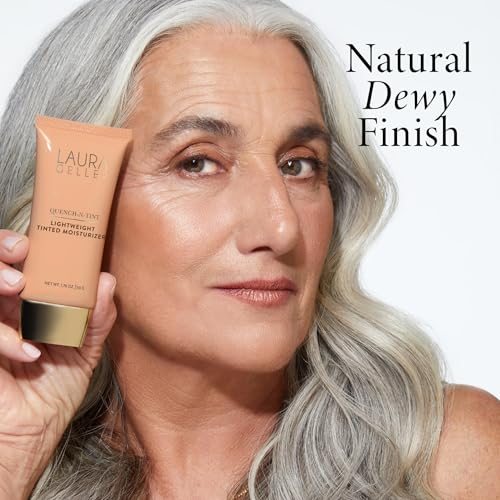 LAURA GELLER NEW YORK Quench-n-Tint Hydrating Foundation - Medium - Sheer to Light Buildable Coverage - Natural Glow Finish - Lightweight Formula with Hyaluronic Acid (Pack of 2)