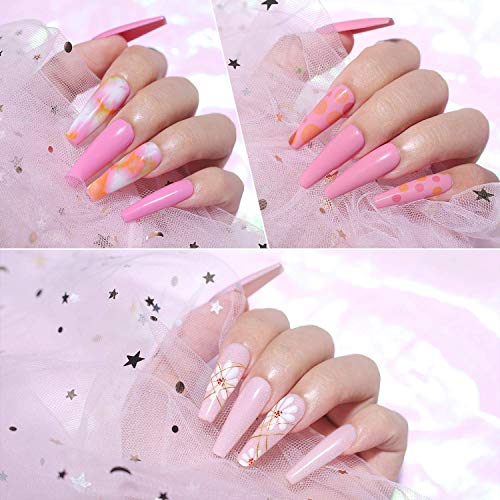 Makartt Nail Decorations Kit with 40Pcs Nail Glues Bulk for Press on Nails Bundle