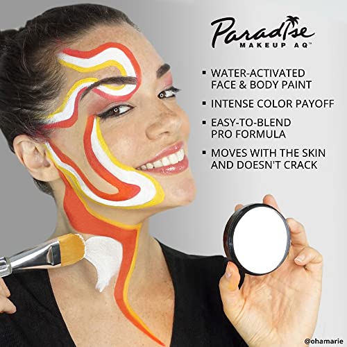 Mehron Paradise Makeup AQ Pro White 1.4 oz & Black 1.4 oz | Professional Water-Activated Face & Body Paint for Stage, Film, Cosplay & Halloween