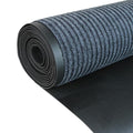 GOOFCXO 3x16.4 ft Outdoor Runner Rug Double Stripes Waterproof Non-Slip Hallway Mat Grey