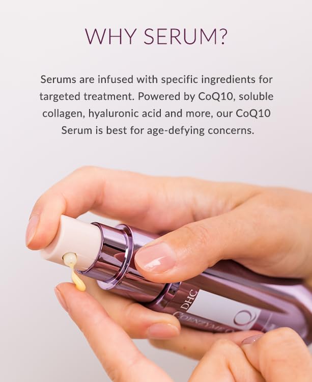 DHC CoQ10 Serum 50 ml - Hyaluronic Acid & Vitamin E Anti-Aging Face Serum