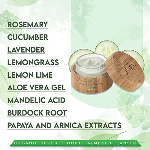 Shira Organic Cucumber Eye Cream 15ML - Dark Circles, Puffiness, Wrinkles, Hydration
